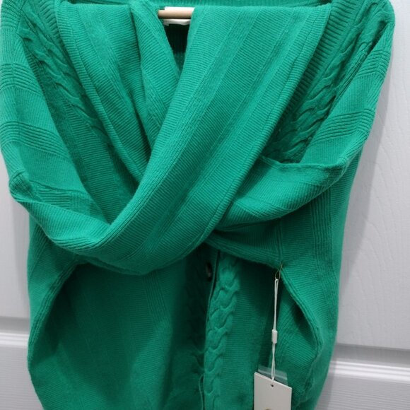 Cyrus NYC Green Cable Knit Cardigan XL Women NWT V-Neck Button Sweater - Picture 5 of 7